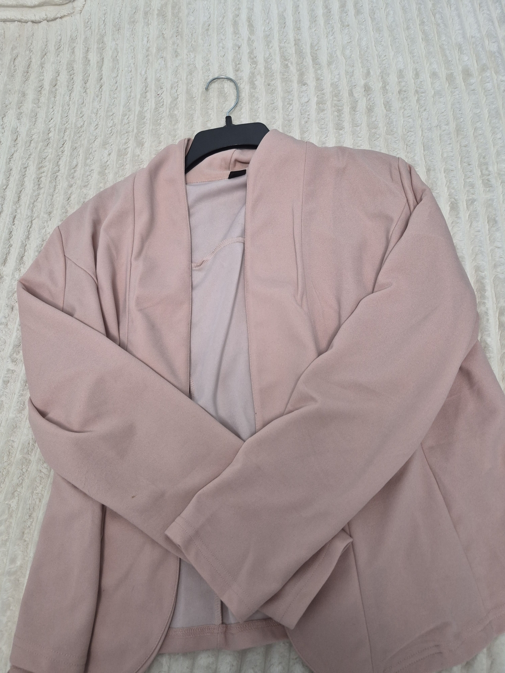 SHEIN Blush Pink Open Front Blazer Jacket